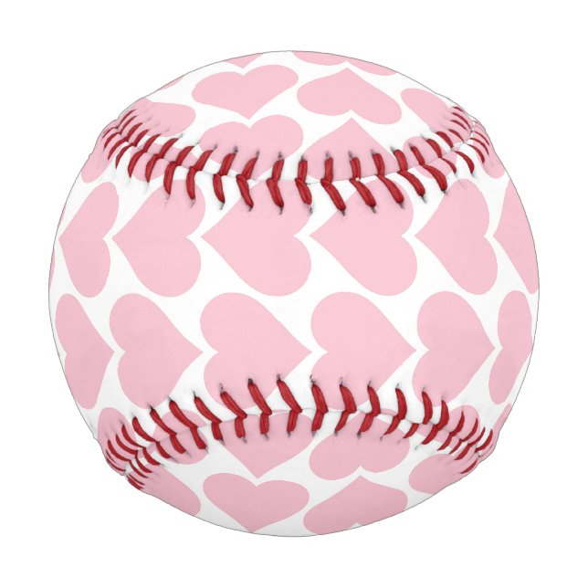 Pelota De Béisbol Patrón de corazón rosado, romántico, amor (Reverso)
