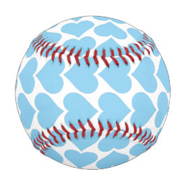 Pelota De Béisbol Patrón de Corazones Azules, Romántico, Amor