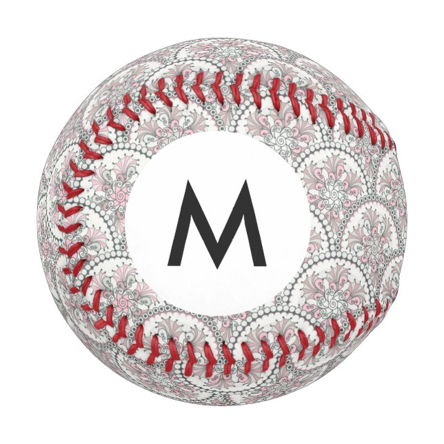 Pelota De Béisbol Patrón de cosecha de monograma (Anverso izquierdo)