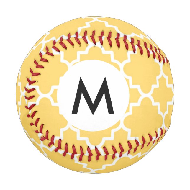 Pelota De Béisbol Patrón de cuatrefol amarillo (Anverso izquierdo)
