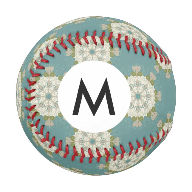 Pelota De Béisbol Patrón de Damasco con elementos abstractos (Anverso izquierdo)