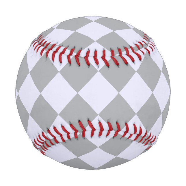Pelota De Béisbol Patrón de diamante en gris y lavanda (Anverso)
