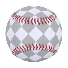 Pelota De Béisbol Patrón de diamantes en gris y lavanda