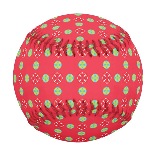 Pelota De Béisbol Patrón de encanto de vacaciones 03 para navidades  (Anverso)