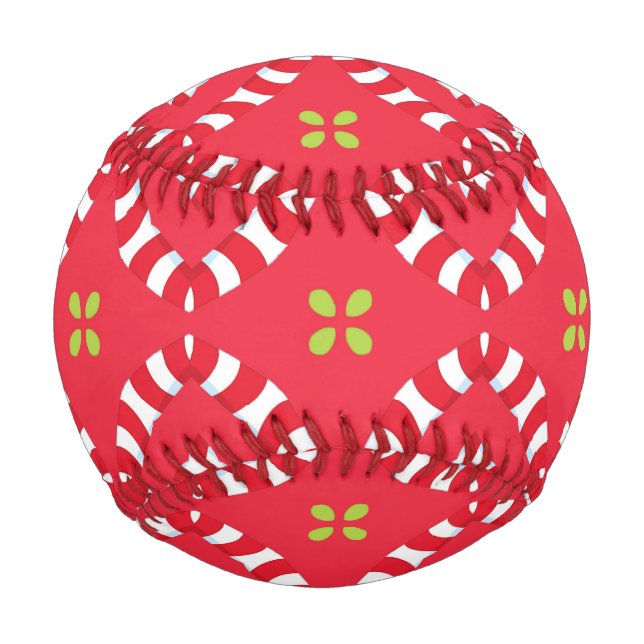 Pelota De Béisbol Patrón de Encanto Navideño 04 -  (Anverso)
