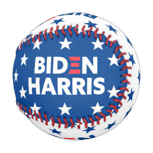 Pelota De Béisbol Patrón de estrellas Biden / Harris Blanco y Azul
