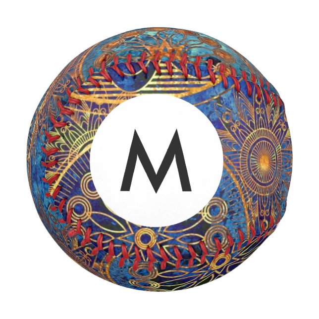 Pelota De Béisbol Patrón de fondo de arte monograma (Anverso izquierdo)