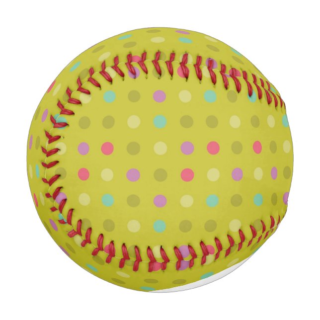 Pelota De Béisbol Patrón de fondo de puntos polacos (Reverso derecho)