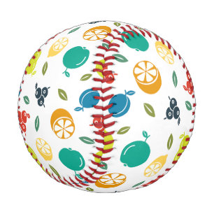 Pelota De Béisbol Patrón de frutas, ciruela, Naranja, limón, pera, m