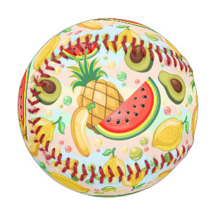 Pelota De Béisbol Patrón de frutas de verano fresco