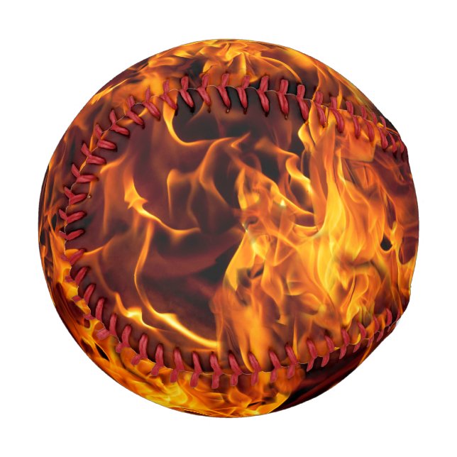 Pelota De Béisbol Patrón de fuego y llama (Reverso derecho)