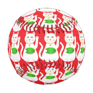 Pelota De Béisbol Patrón de gato lucky oriental