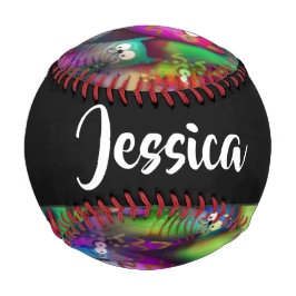 Pelota De Béisbol Patrón de gatos gradientes coloridos