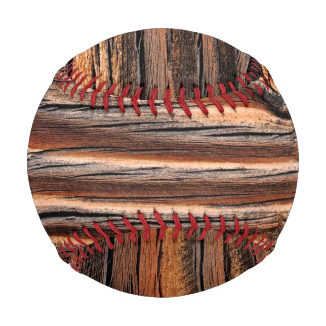 Pelota De Béisbol Patrón de grano de madera (Reverso)