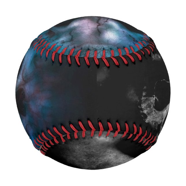 Pelota De Béisbol Patrón de Halloween de Black Skull (Anverso)