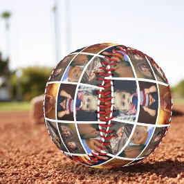 Pelota De Béisbol Patrón de imagen de collage de 6 fotos personaliza