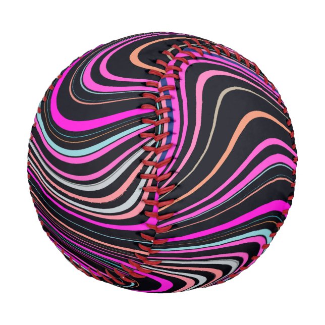 Pelota De Béisbol Patrón de la marina rosa púrpura magenta (Angular)