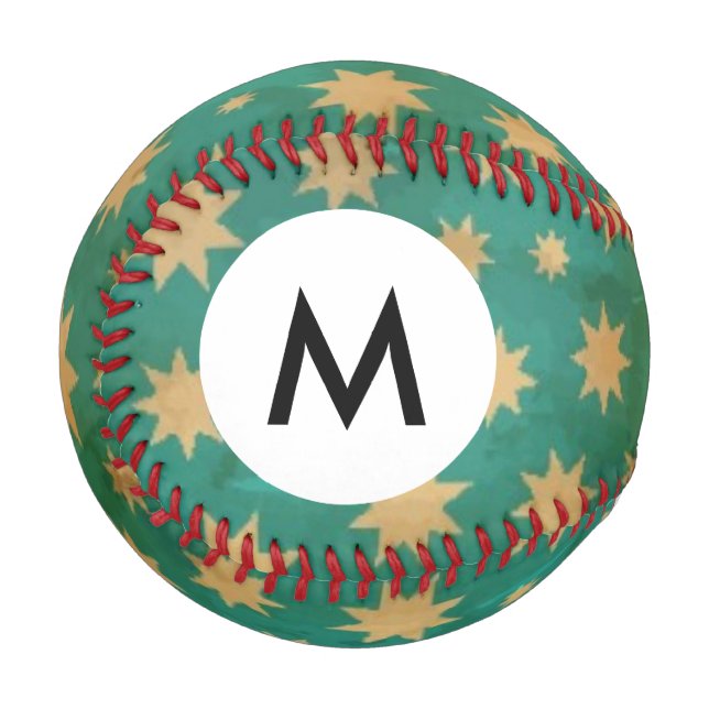 Pelota De Béisbol Patrón de las estrellas del monograma (Anverso izquierdo)
