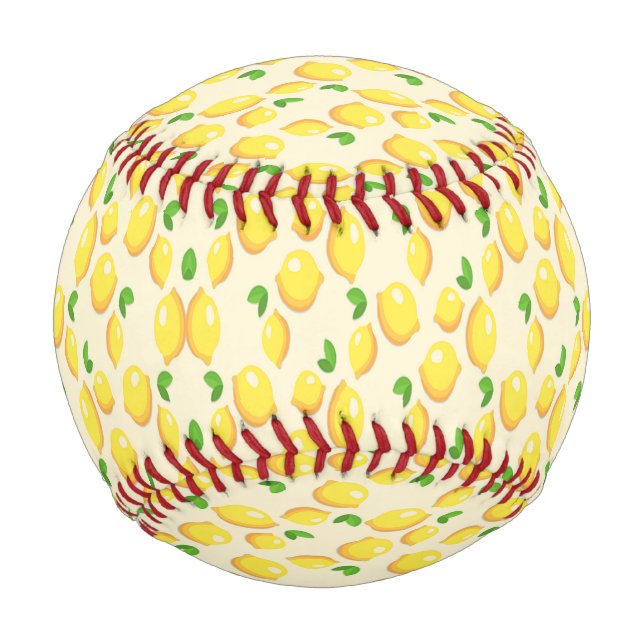 Pelota De Béisbol Patrón de limón amarillo (Anverso)