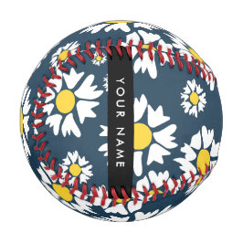 Pelota De Béisbol Patrón de margaritas, margaritas blancas, su nombr