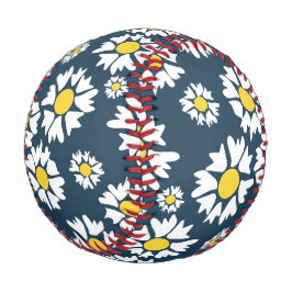 Pelota De Béisbol Patrón de margaritas, patrón floral, margaritas bl