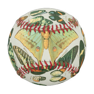 Pelota De Béisbol Patrón de mariposas antiguas de mariposa