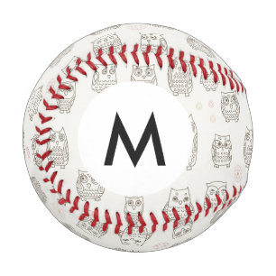 Pelota De Béisbol Patrón de monograma con lechones