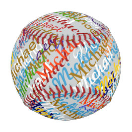 Pelota De Béisbol patrón de nombres coloridos personalizado