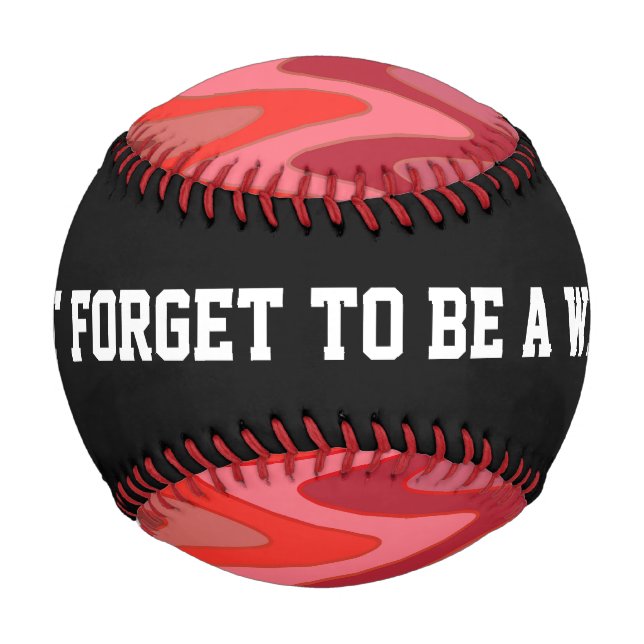 Pelota De Béisbol Patrón de ondas sinusal - rojo + tus ideas (Reverso)