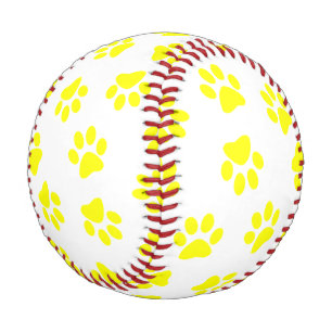Pelota De Béisbol Patrón De Patas, Patas De Perro, Patas Amarillas