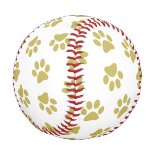 Pelota De Béisbol Patrón De Paws, Paws De Perro, Papas De Oro