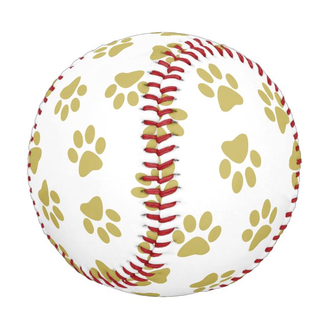 Pelota De Béisbol Patrón De Paws, Paws De Perro, Papas De Oro (Angular)