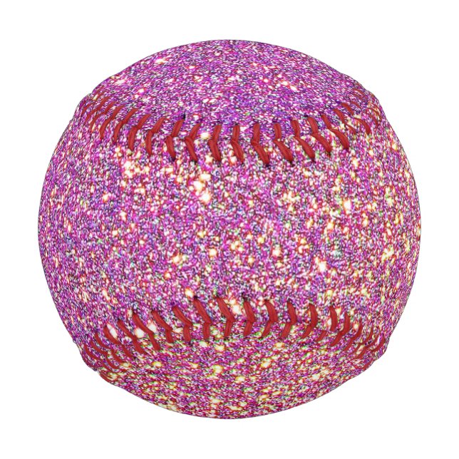 Pelota De Béisbol Patrón de Purpurina rosado Giro (Anverso)