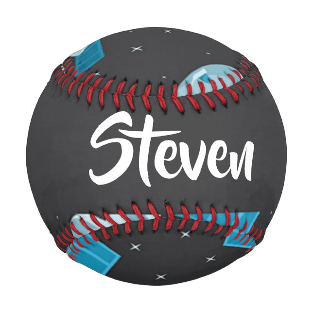 Pelota De Béisbol Patrón de satélites del espacio azul (Anverso)