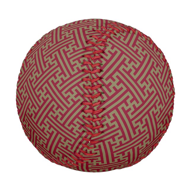 Pelota De Béisbol Patrón de Sayagata, japonés, borgoña y oro (Angular)