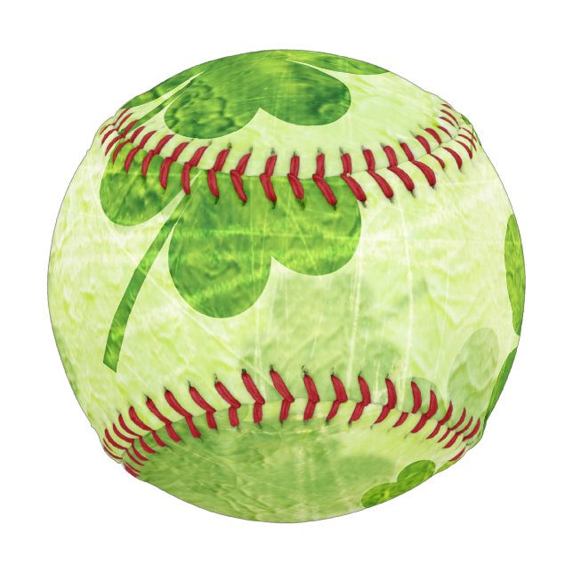 Pelota De Béisbol Patrón de Shamrock verde (Reverso)