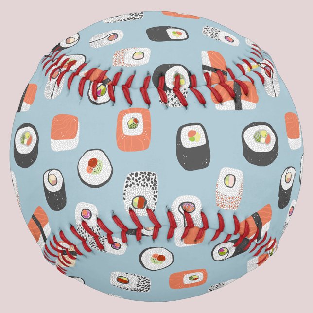 Pelota De Béisbol Patrón de sushi divertido (Fun Japanese Sushi food pattern baseball)