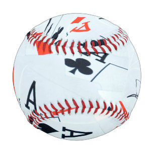 Pelota De Béisbol Patrón de tarjetas de póquer Aces, Béisbol.
