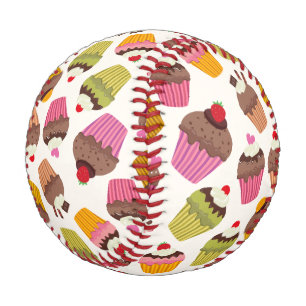 Pelota De Béisbol Patrón de tarta, patrón de muffin, chocolate, cora