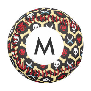 Pelota De Béisbol Patrón de tema de bandido monograma