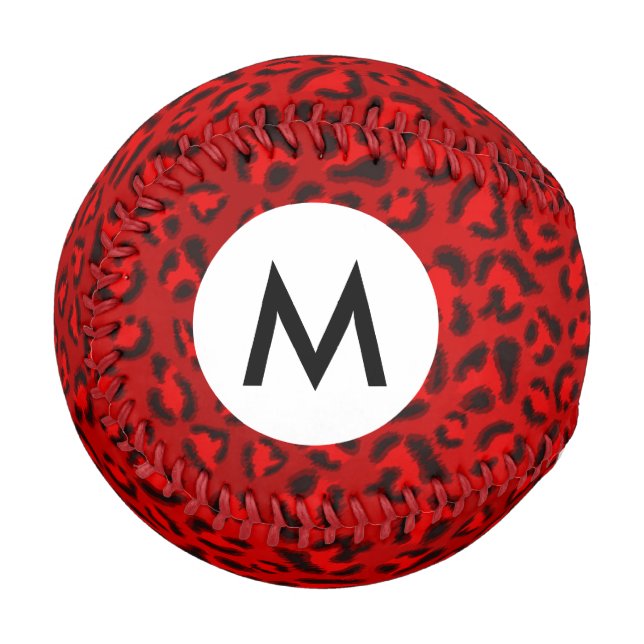 Pelota De Béisbol Patrón de textura de leopardo rosa. (Anverso izquierdo)