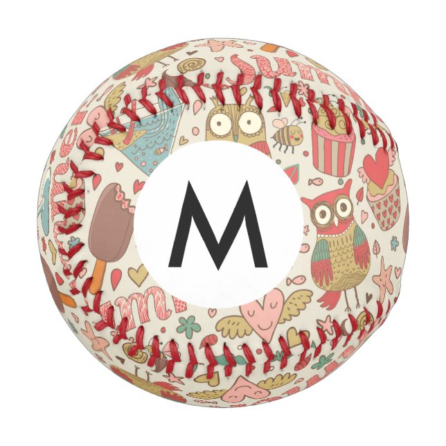 Pelota De Béisbol Patrón De Verano Con Helado (Anverso izquierdo)