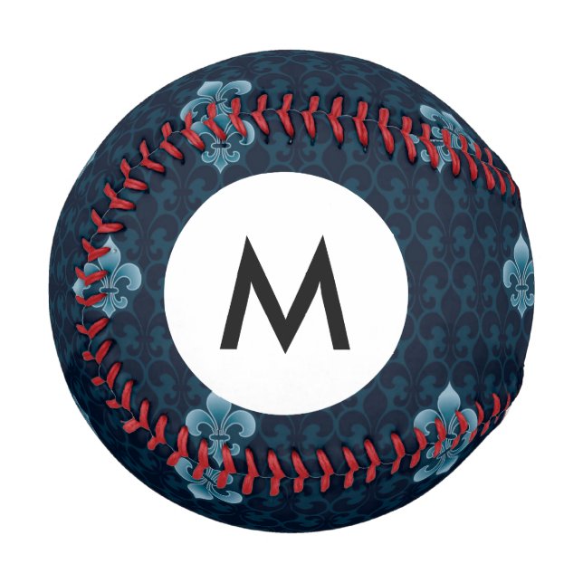 Pelota De Béisbol Patrón de vuelo de monograma de Lis (Anverso izquierdo)