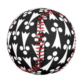 Pelota De Béisbol Patrón Ermine, patrón medieval, blanco sobre negro