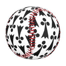 Pelota De Béisbol Patrón Ermine, patrón medieval, negro sobre blanco