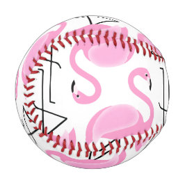 Pelota De Béisbol Patrón Flamingo Rosa Girly Simple Moderno