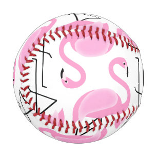 Pelota De Béisbol Patrón Flamingo Rosa Girly Simple Moderno