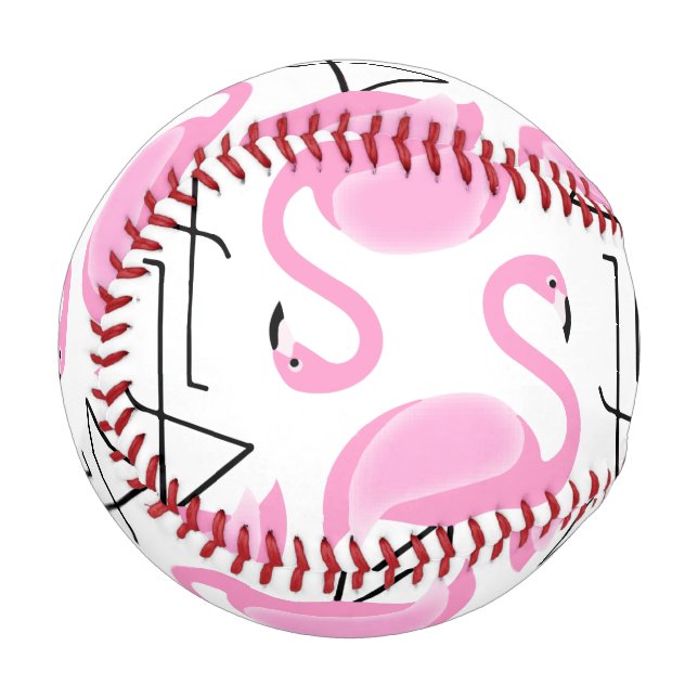 Pelota De Béisbol Patrón Flamingo Rosa Girly Simple Moderno (Anverso izquierdo)