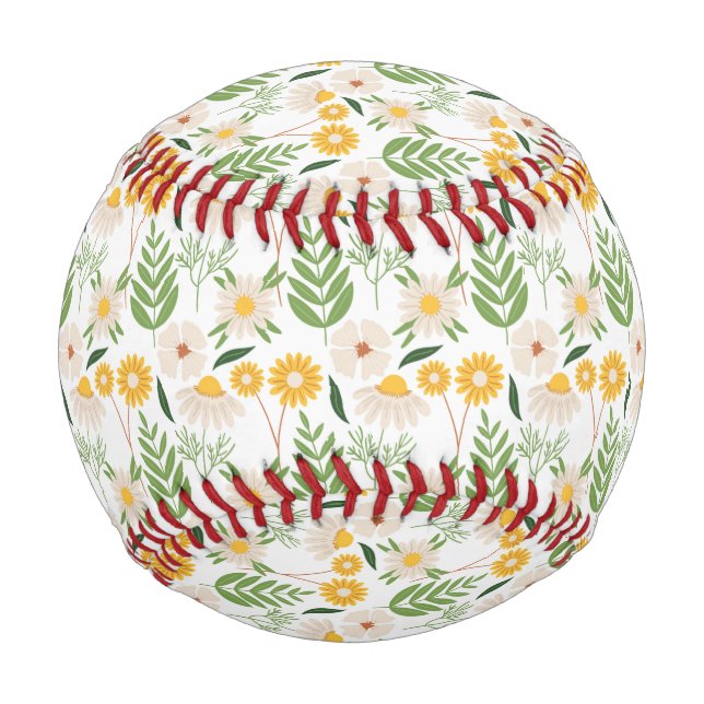 Pelota De Béisbol Patrón floral (Anverso)