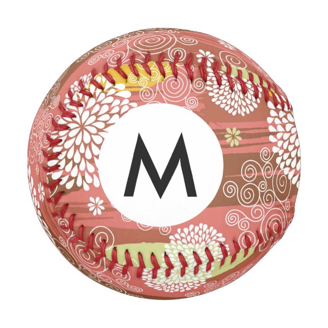 Pelota De Béisbol Patrón floral 2 (Anverso izquierdo)